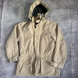Men's Vintage Y2K Carhartt Sandstone Duck Blanket Lined Chore Coat Jacket Sz L